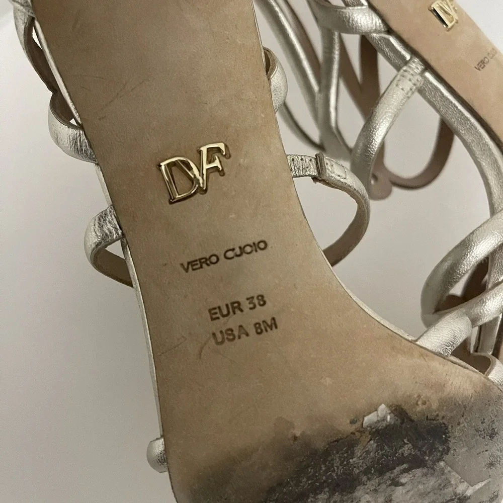 Diane von furstenberg sandal Metallic Heels ‎ Sandal 38 US8 Golden